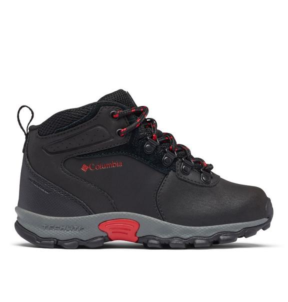 Columbia Boys Hiking Shoes UK - Newton Ridge Shoes Black Red UK-376082